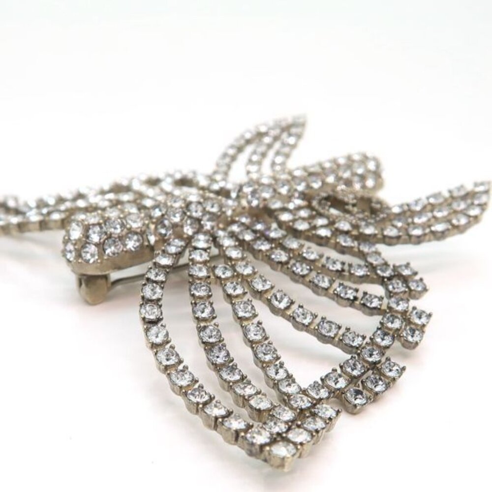 Gucci Brooch Interlocking G Butterfly Rhinestone Metal - Picture 3 of 10